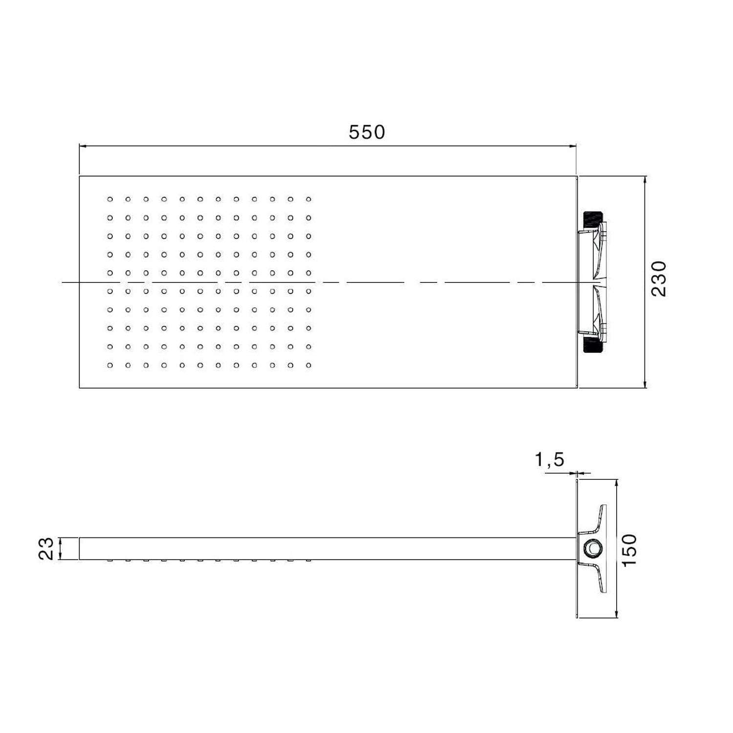  Soffione Stockholm 55x23cm con 2 getti e ispezionabile nero by CeramicStore | Lo specialista del tuo bagno