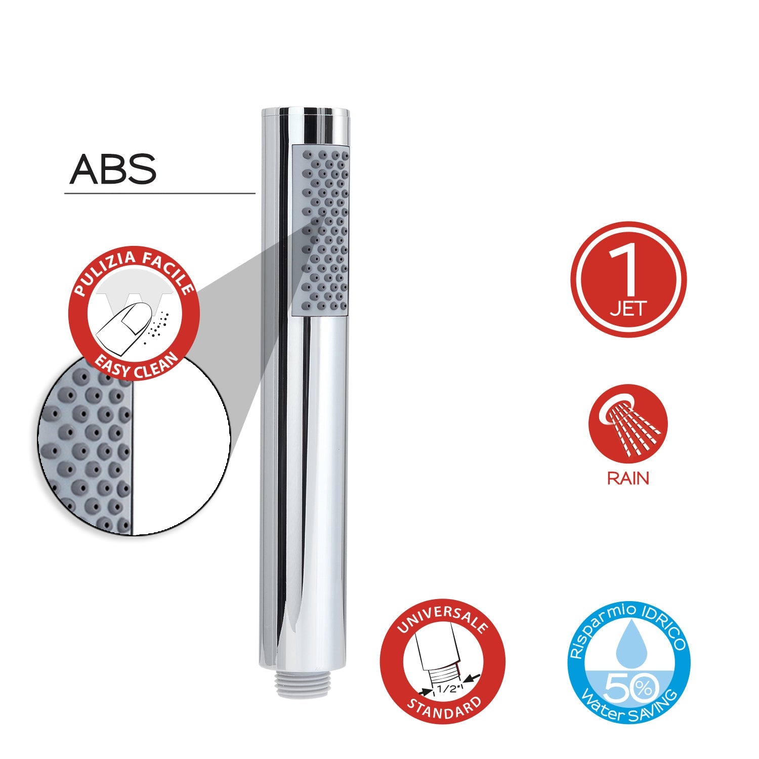  Set duplex con doccetta 1 getto modello High Pro 08 di Gedy - Cromato by CeramicStore | Lo specialista del tuo bagno