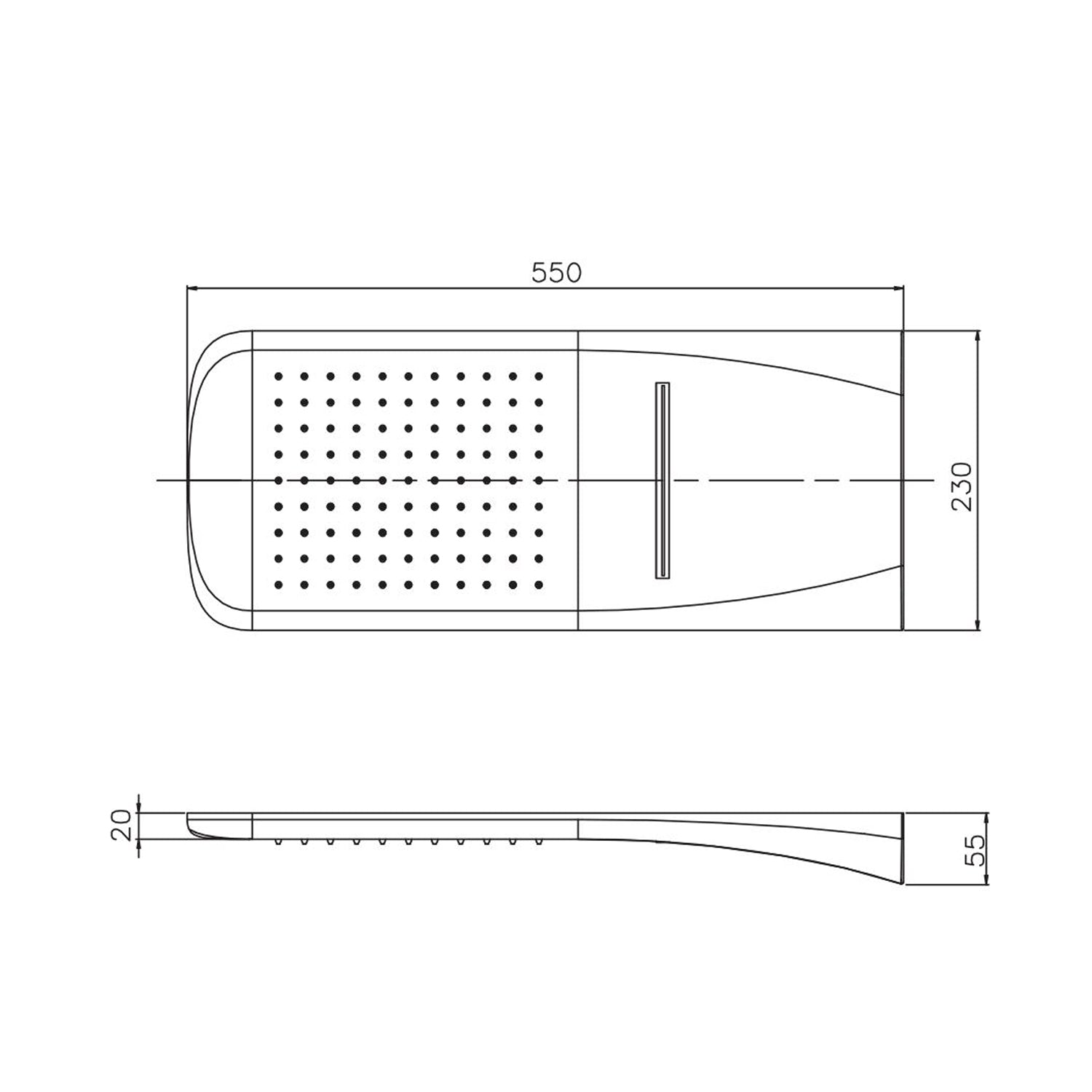  Soffione Amsterdam 55x23cm con 2 getti by CeramicStore | Lo specialista del tuo bagno
