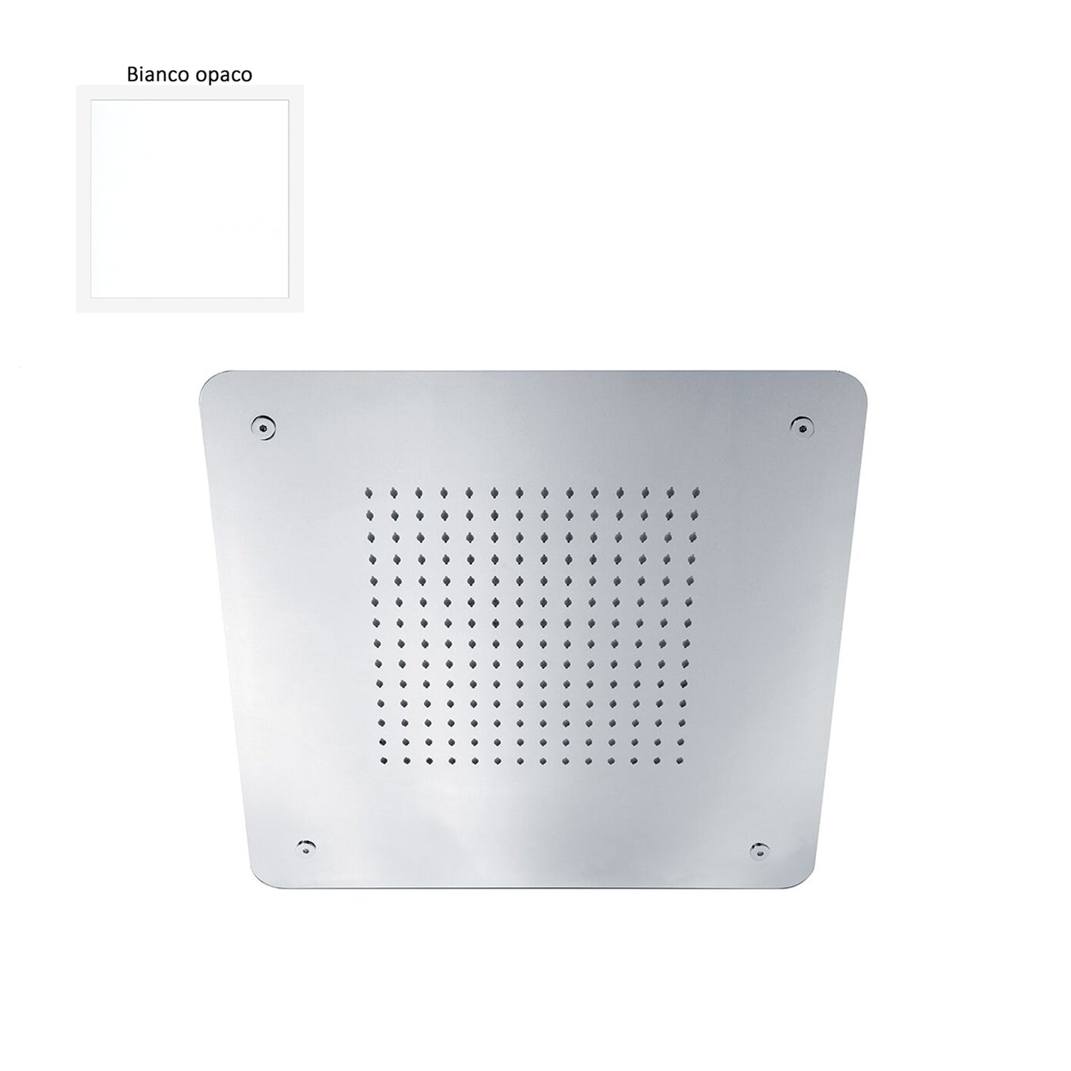 Soffione Rain 40cm in acciaio bianco con anticalcare e getto a pioggia by CeramicStore | Lo specialista del tuo bagno