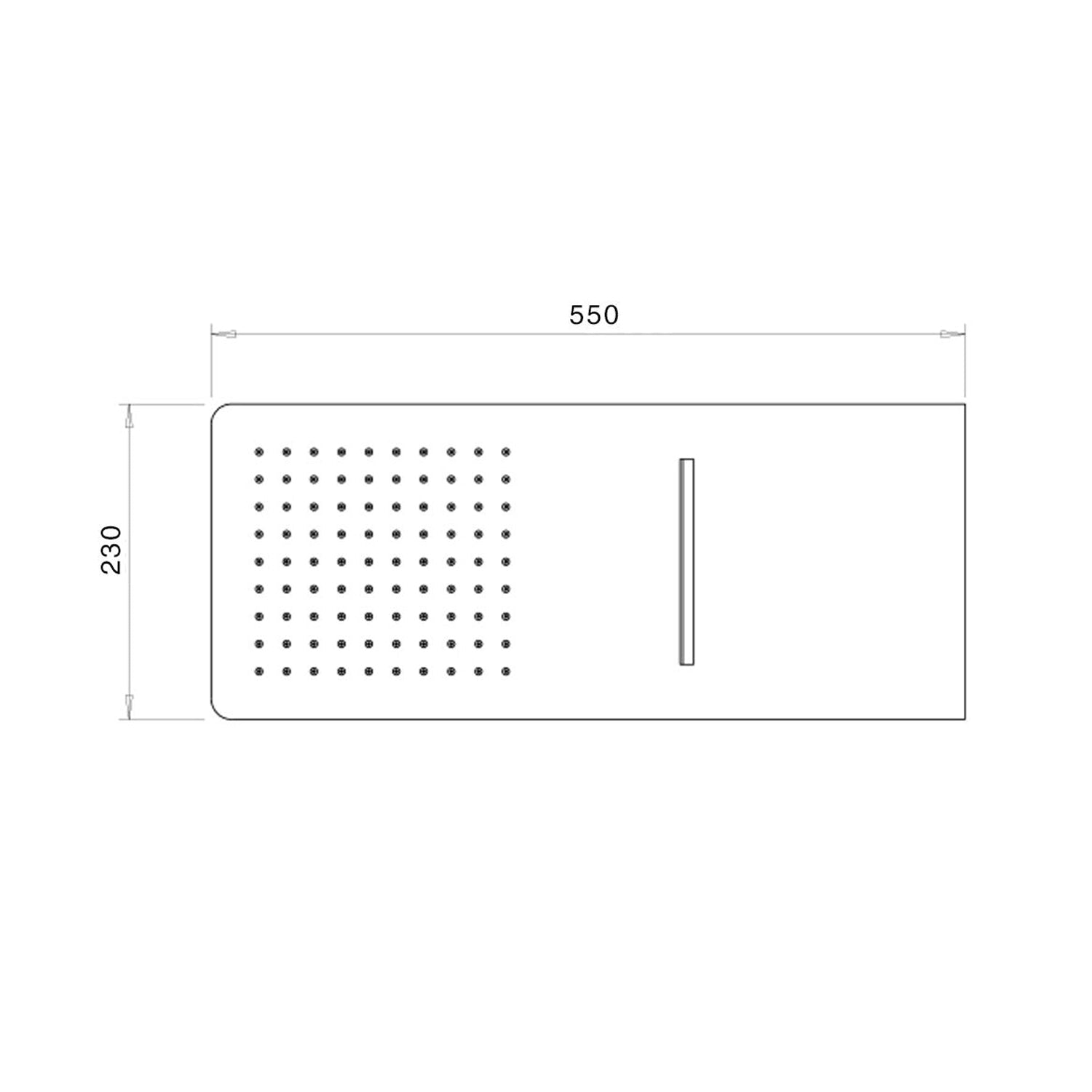  Soffione Berlino 55x23cm con 2 getti nero by CeramicStore | Lo specialista del tuo bagno