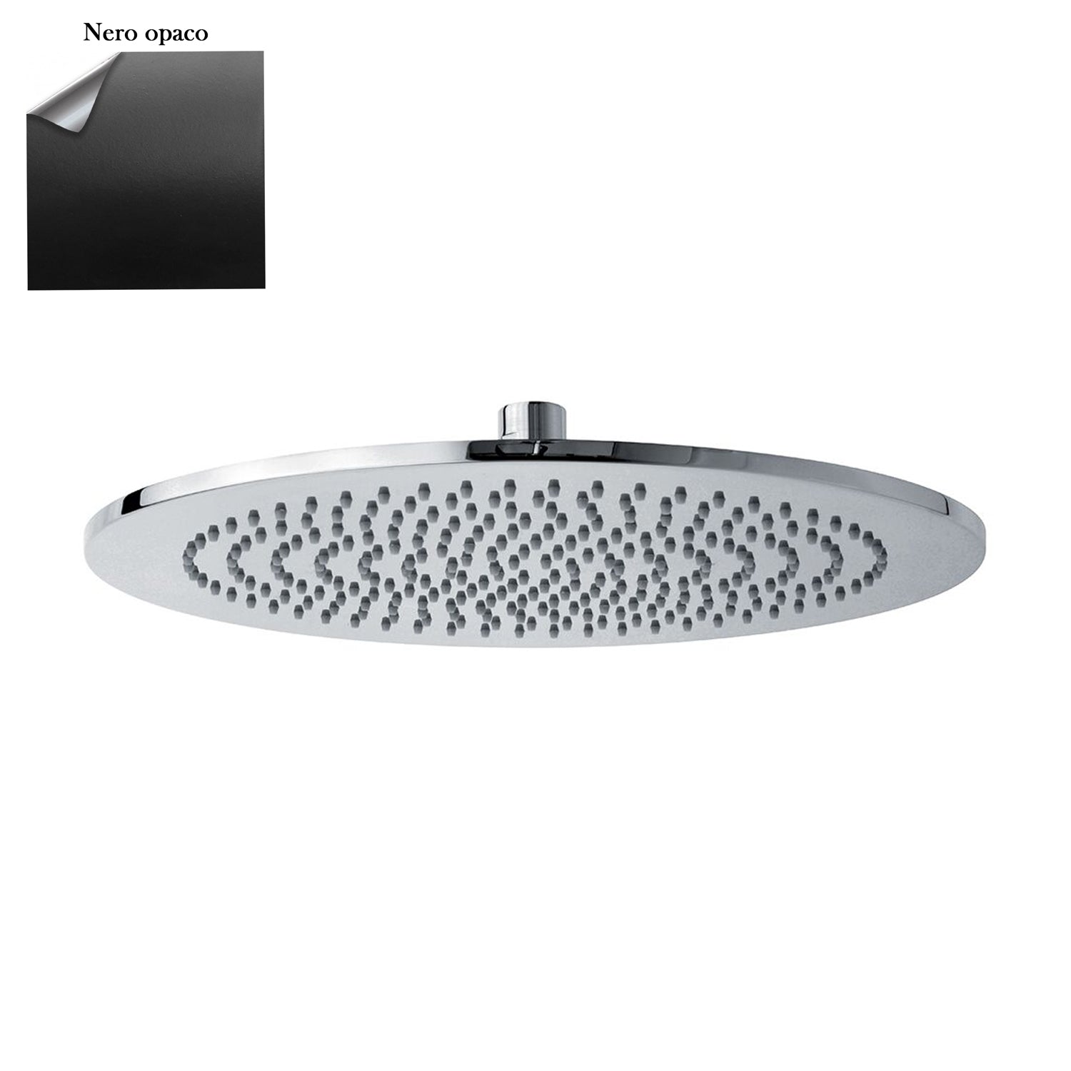 Soffione tondo Vienna 400mm nero monogetto con snodo e ispezionabile by CeramicStore | Lo specialista del tuo bagno