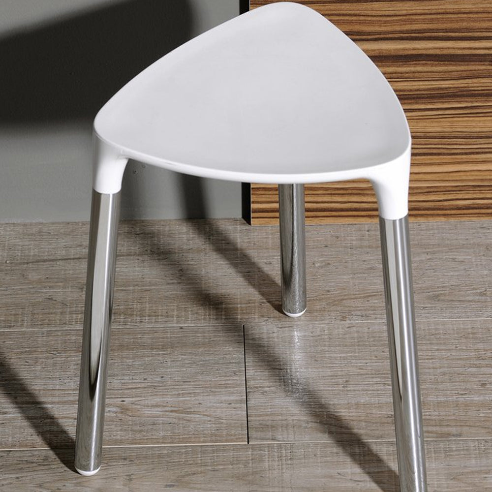  Sgabello Yannis di Gedy in acciaio inox e resine termoplastiche - Bianco