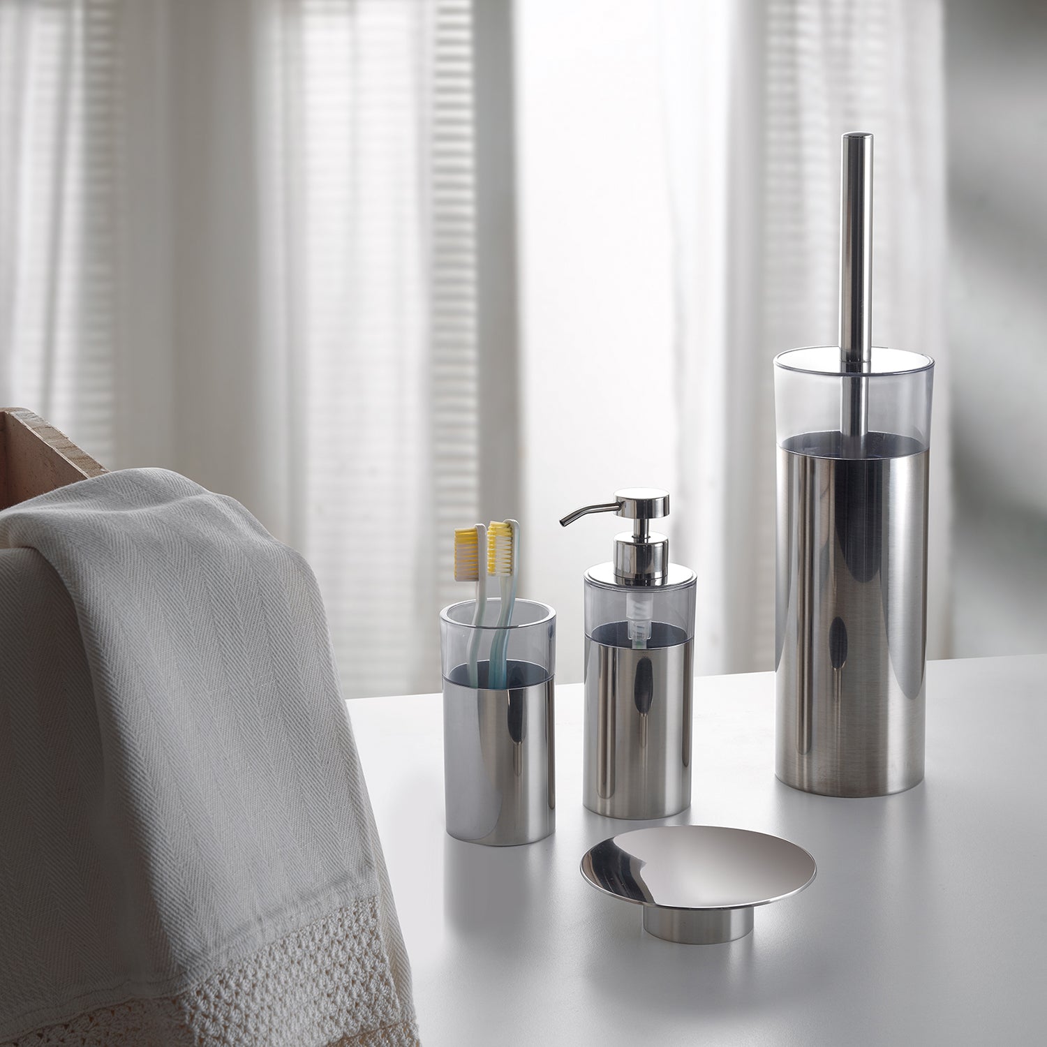  Portaspazzolini in Acciaio Inox Gedy serie Betty - Cromato