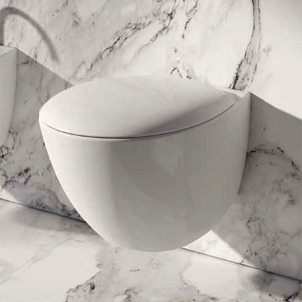 WC sospeso mascalzone con profonditàÂ  ridotta di 48 cm Domus Falerii Mascalzone Con sedile Normal Close