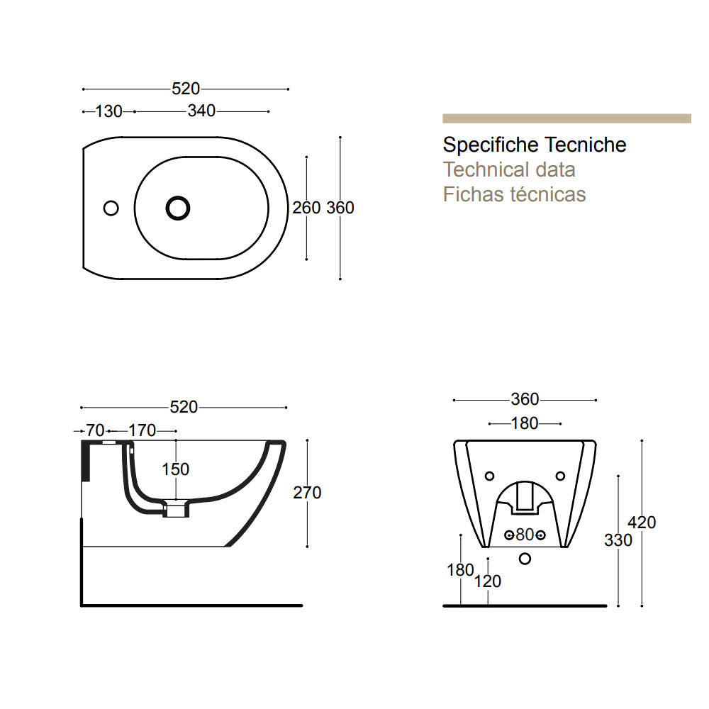  Sanitari sospesi senza brida Althea Cover in ceramica bianca wc+ bidet + sedile soft close slim