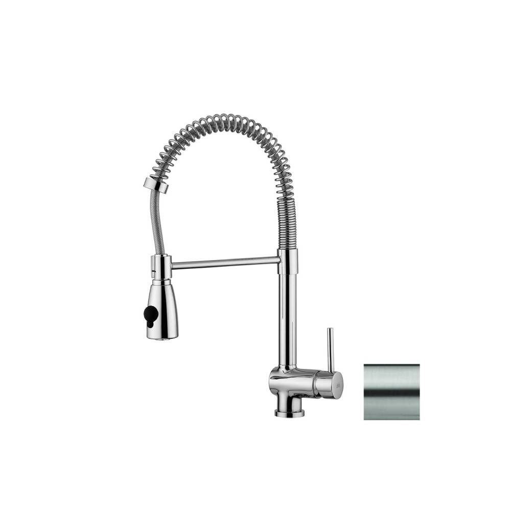 Miscelatore cucina con doccetta serie Stick modello SK178ST steel looking Paffoni by CeramicStore | Lo specialista del tuo bagno