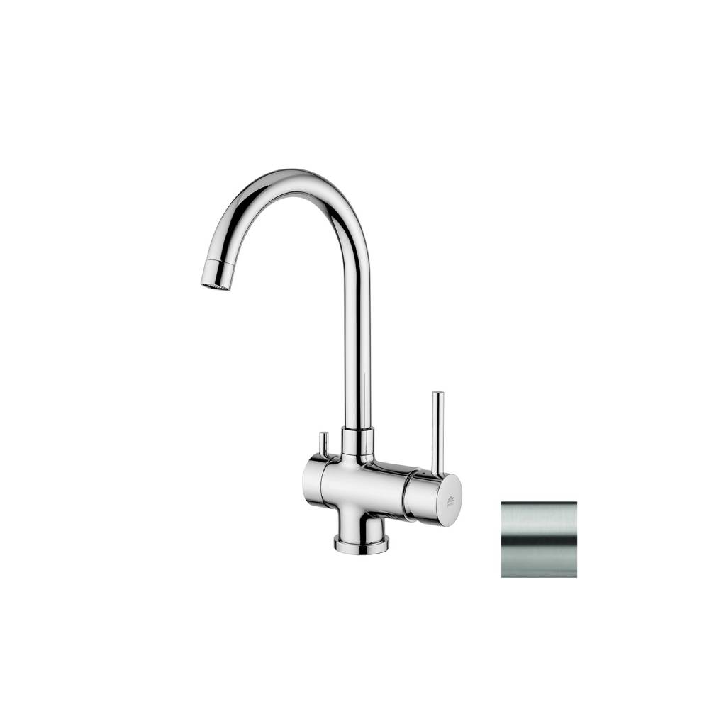 Miscelatore cucina serie Stick modello SK184ST con attacco lavastoviglie steel looking Paffoni by CeramicStore | Lo specialista del tuo bagno