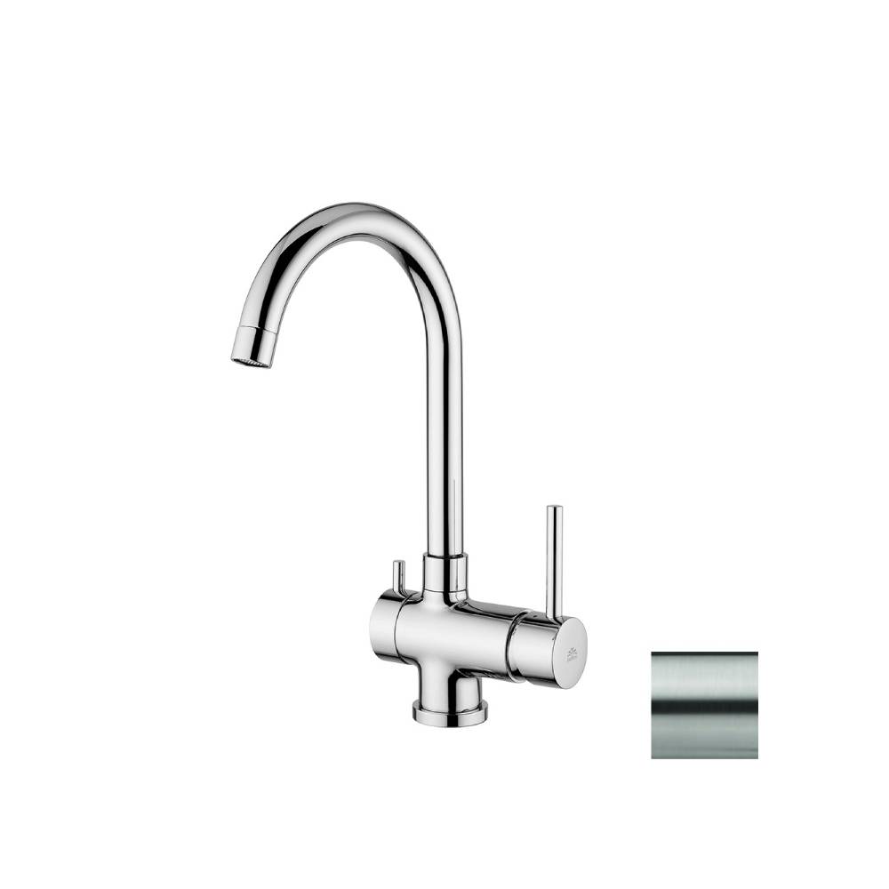 Miscelatore cucina serie Stick modello SK190ST a 3 vie per acqua filtrata steel looking Paffoni by CeramicStore | Lo specialista del tuo bagno