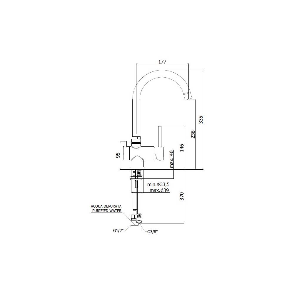  Miscelatore cucina serie Stick modello SK190ST a 3 vie per acqua filtrata steel looking Paffoni by CeramicStore | Lo specialista del tuo bagno