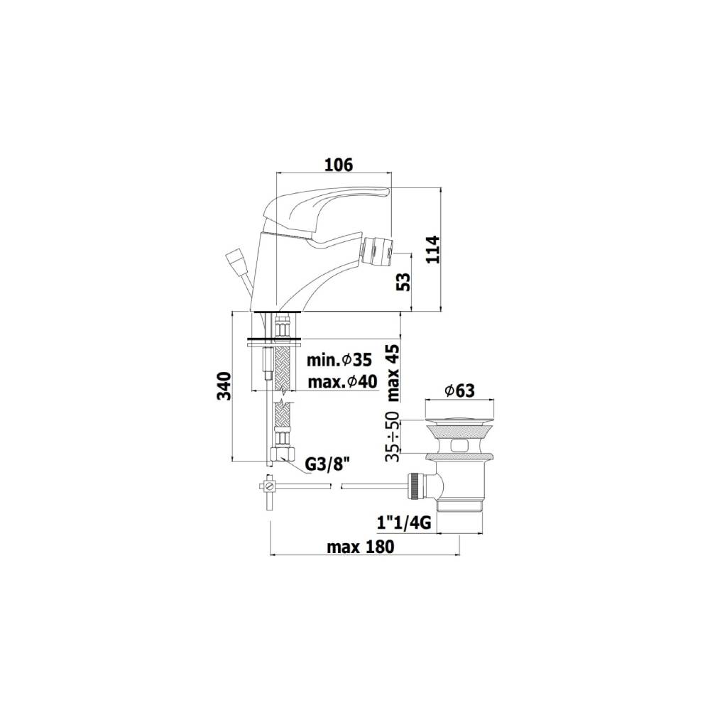  Miscelatore bidet senza scarico serie Nettuno Due modello ND131CR cromo Paffoni by CeramicStore | Lo specialista del tuo bagno