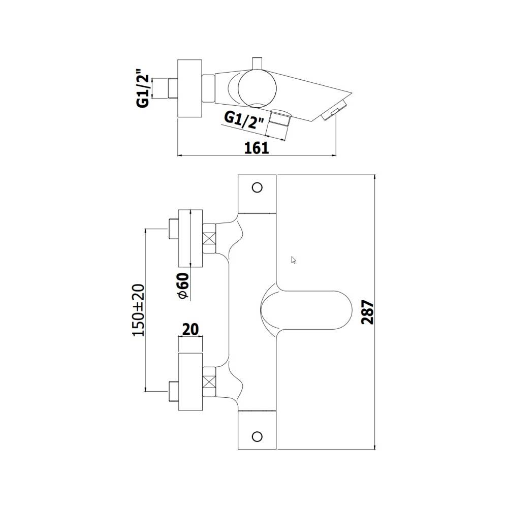  Miscelatore termostatico vasca con deviatore serie Light modello LIQ022CR cromo Paffoni by CeramicStore | Lo specialista del tuo bagno