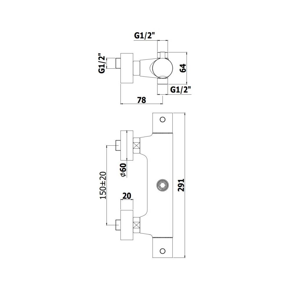  Miscelatore termostatico doccia con deviatore serie Light modello LIQ169CR cromo Paffoni by CeramicStore | Lo specialista del tuo bagno