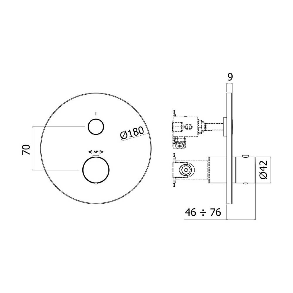  Miscelatore incasso doccia termostatico serie Compact Box modello CPT013CR cromo Paffoni by CeramicStore | Lo specialista del tuo bagno
