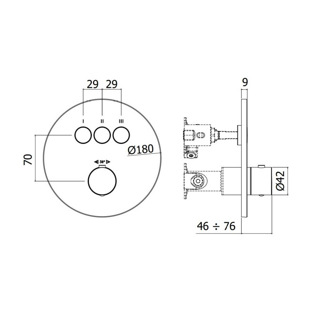  Miscelatore incasso doccia termostatico serie Compact Box modello CPT019CR cromo Paffoni by CeramicStore | Lo specialista del tuo bagno