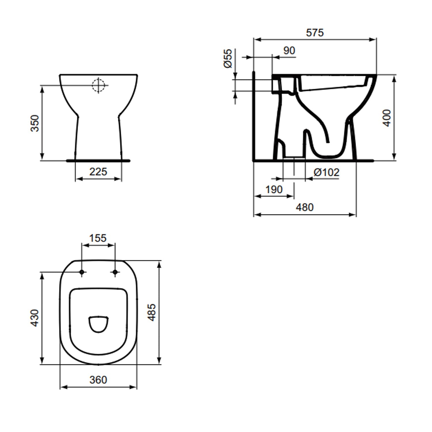 Vaso a terra distanziato dal muro Ideal Standard modello i.life A 48,5x36 cm con sedile SoftClose 5