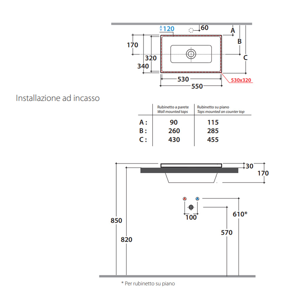  Lavabo da incasso 55x34 Ceramica Globo Stockholm FO056.BI by CeramicStore | Lo specialista del tuo bagno