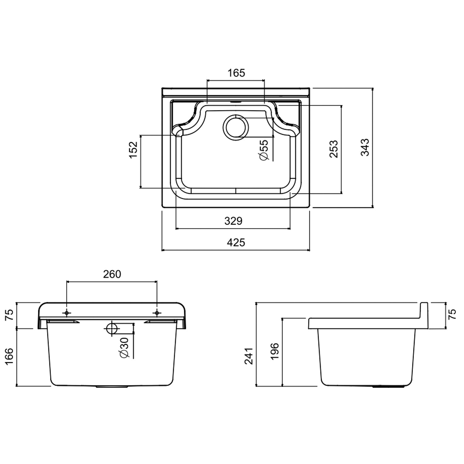 Lavatoio con mobile in PVC e vasca in polipropilene Bathcore modello Mini 42x35 cm 2