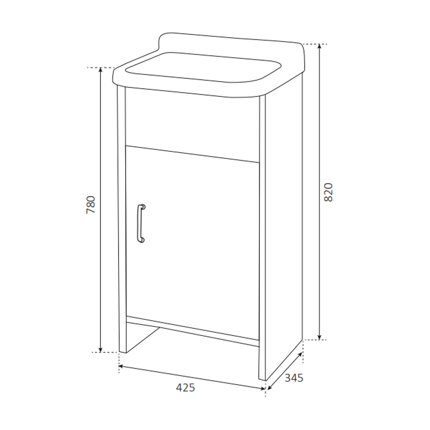 Lavatoio con mobile in PVC e vasca in polipropilene Bathcore modello Mini 42x35 cm 3