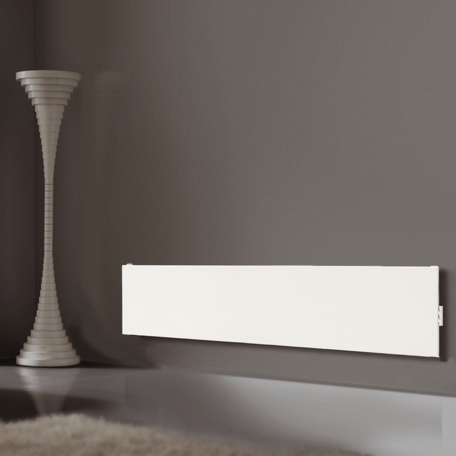 Termoarredo idraulico a piastra orizzontale Bianco da 51x200 cm con interasse mm 50 - TermoCrea