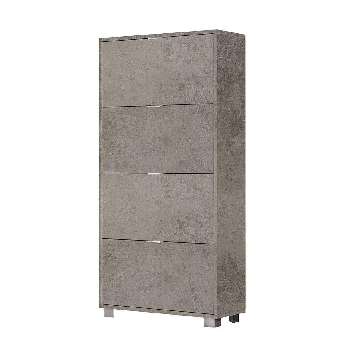 Scarpiera con 4 ribalte in nobilitato Cubi&Co 76x155x30 cm - Cemento