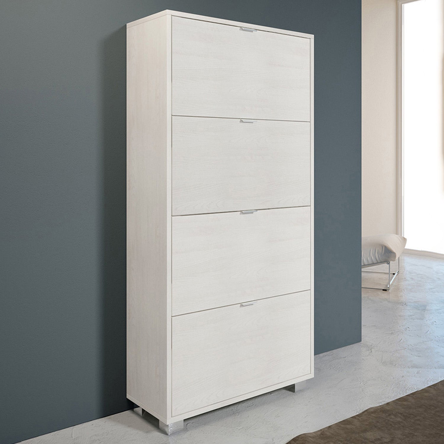 Scarpiera con 4 ribalte in nobilitato Cubi&Co 76x155x30 cm - Olmo Perla