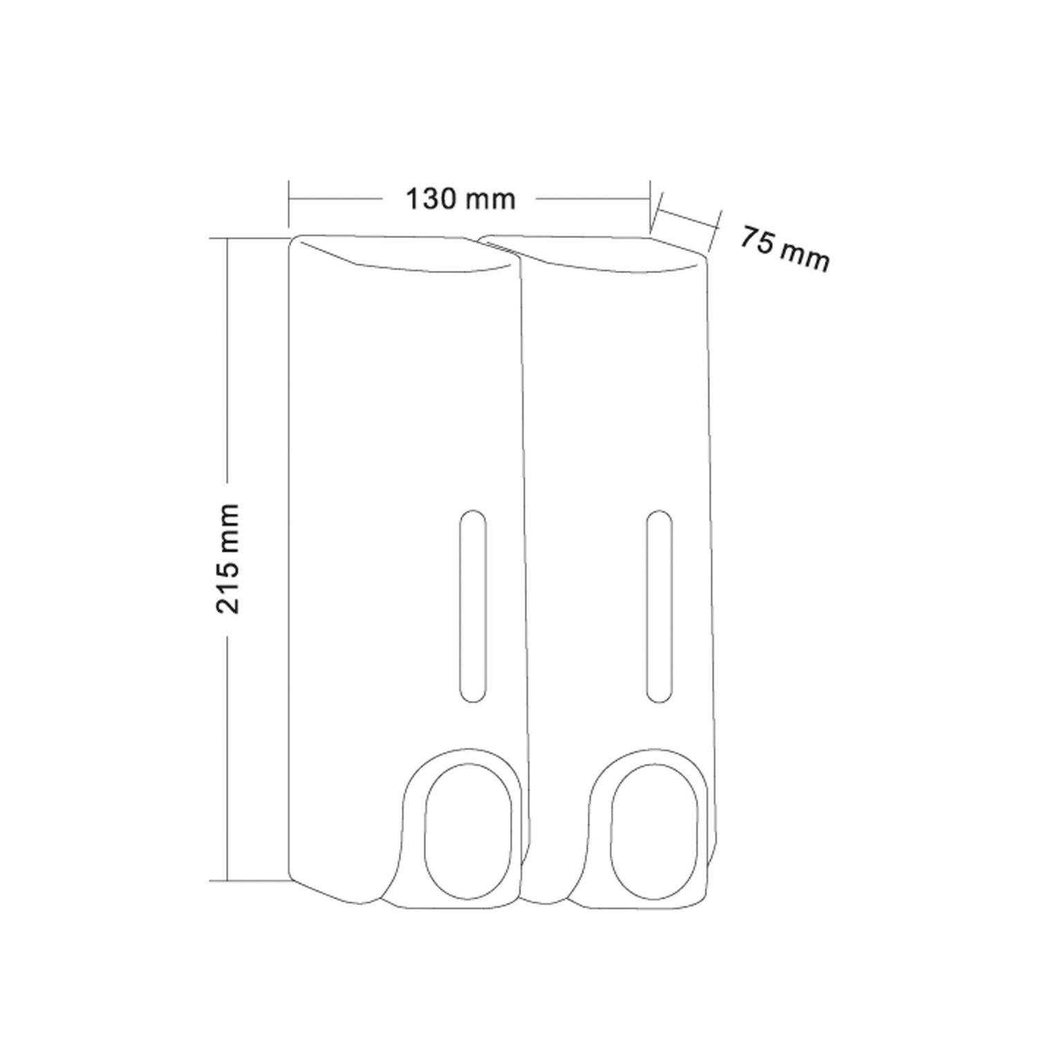 Dispenser di sapone liquido a parete Double Silos 0,35 L +0,35 L - Argento 2