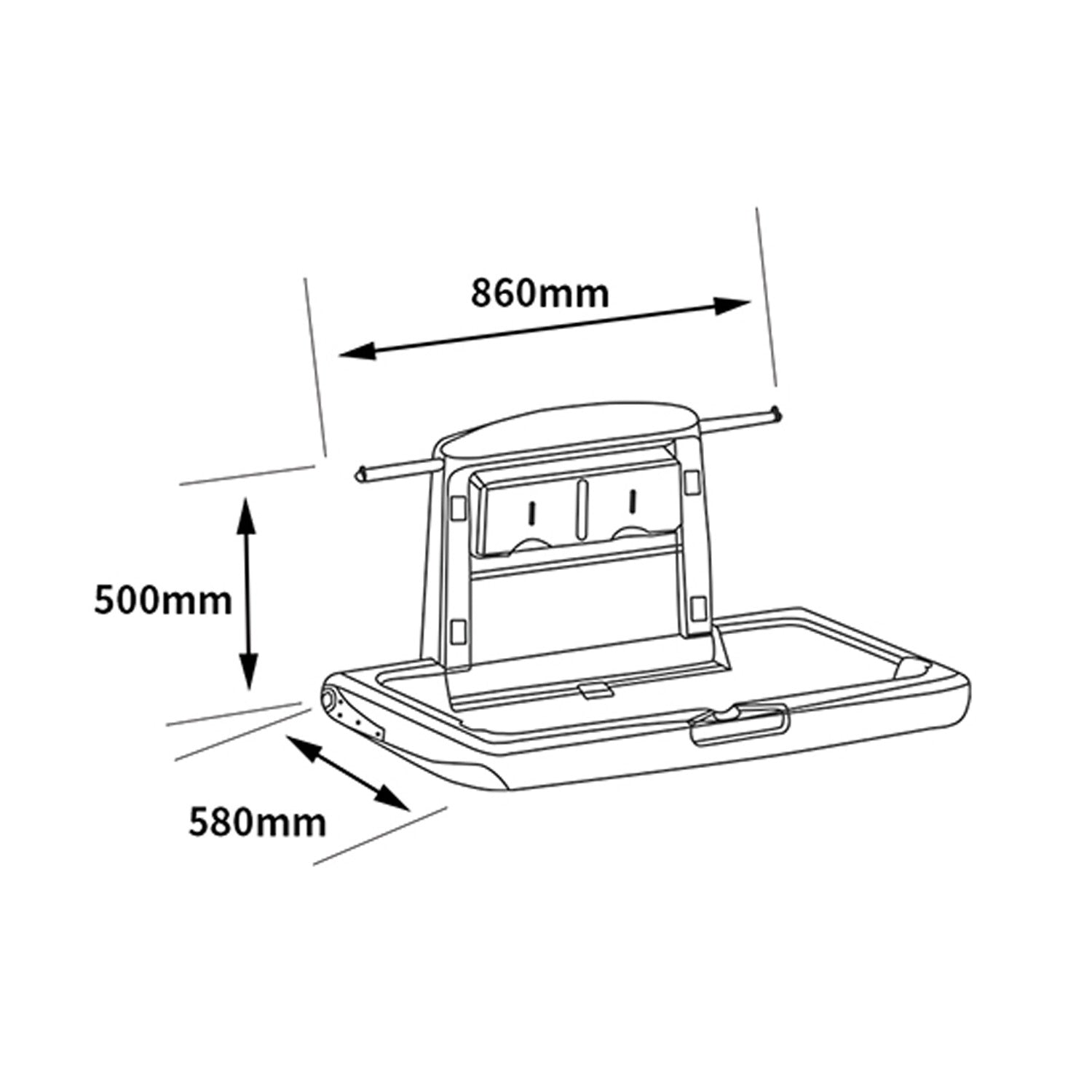 Fasciatoio orizzontale per bambini richiudibile - Grigio 2