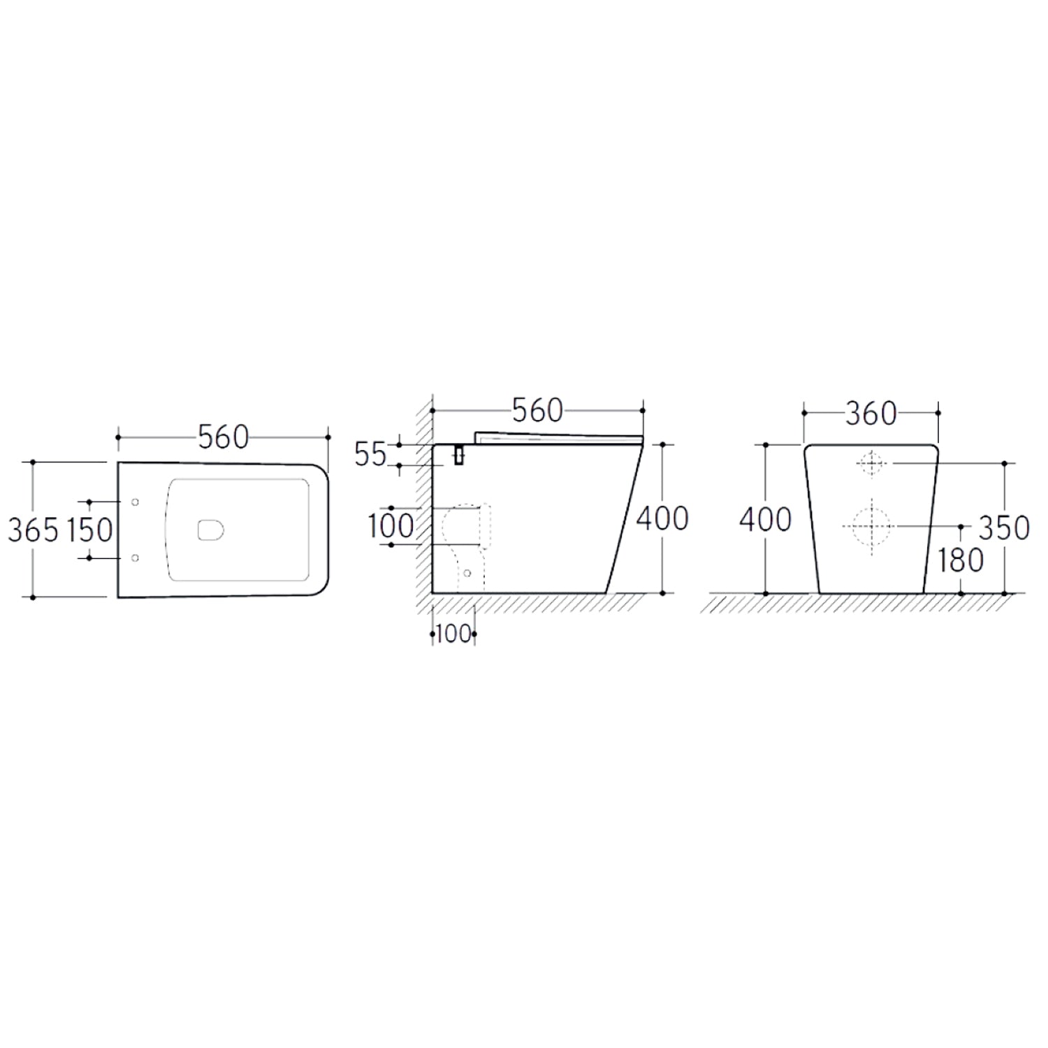 Sanitari filoparete con scarico universale e copriwater soft close modello Urban 56x36,5 cm - Bianco 4