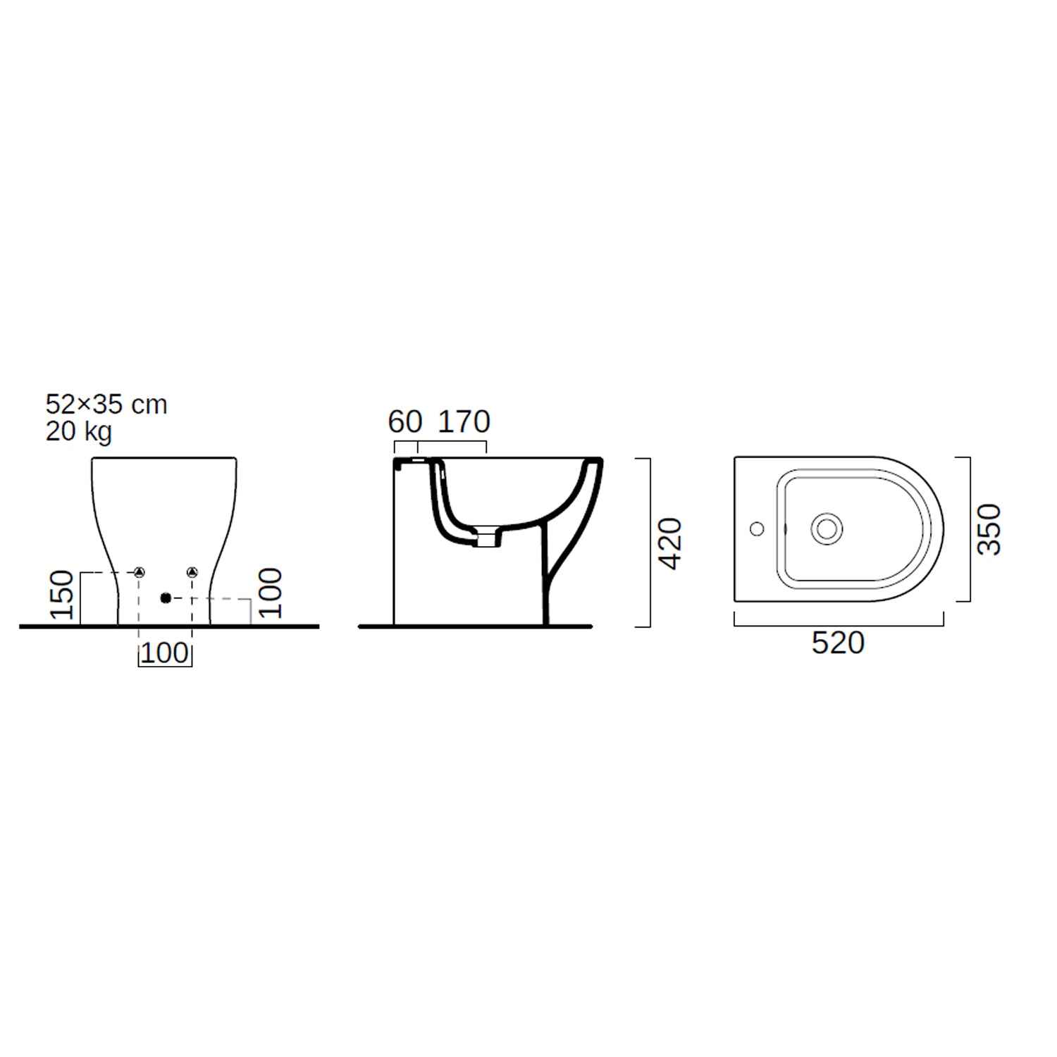 Sanitari filo parete senza brida con copriwater softclose modello Vela 52x35xH42 cm - Bianco 4