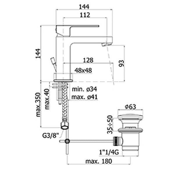 Set di miscelatori lavabo, bidet e doccia con deviatore Paffoni Effe art. EFFELBDD 5