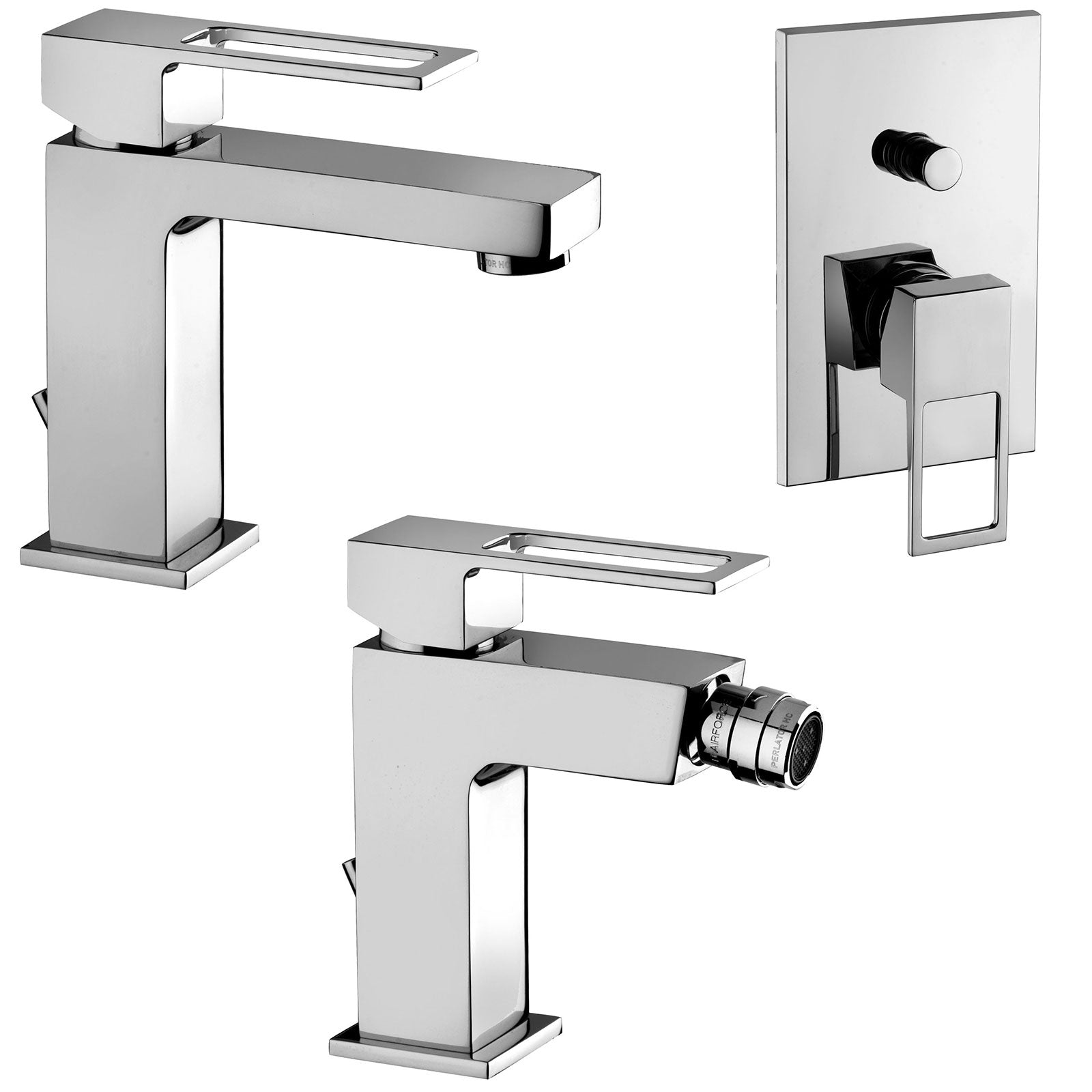 Set di miscelatori lavabo, bidet e doccia con deviatore Paffoni Effe art. EFFELBDD 7