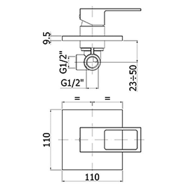 Set di miscelatori lavabo, bidet e doccia incasso Paffoni Effe ottone cromo 7