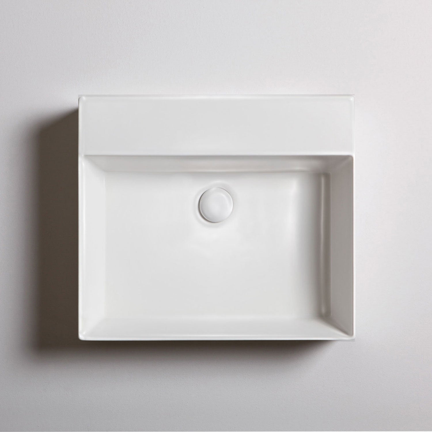  Lavabo da appoggio/sospeso squadrato Ceramica Azzurra Elegance 81x45 cm senza foro rubinetteria - Bianco lucido