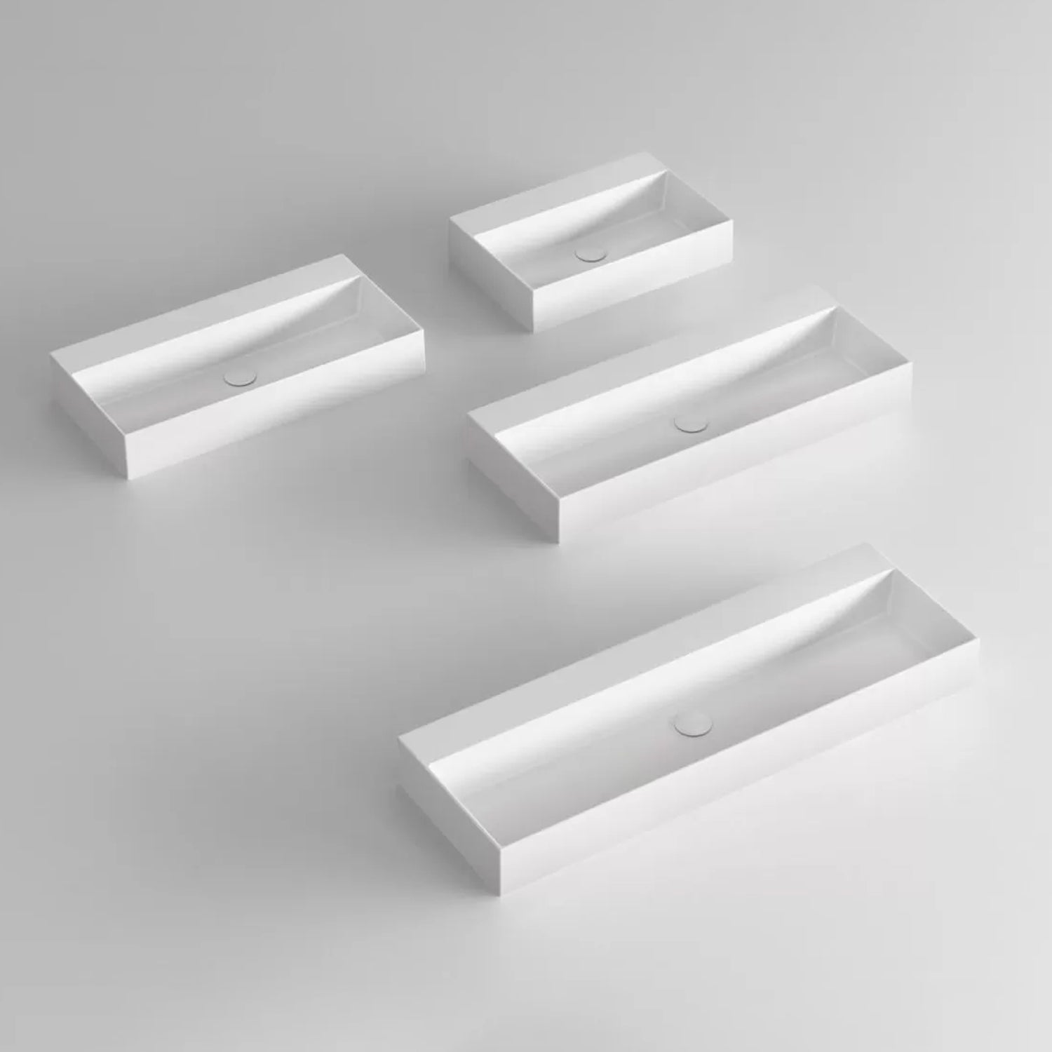  Lavabo da appoggio/sospeso squadrato Ceramica Azzurra Elegance 81x45 cm senza foro rubinetteria - Bianco lucido