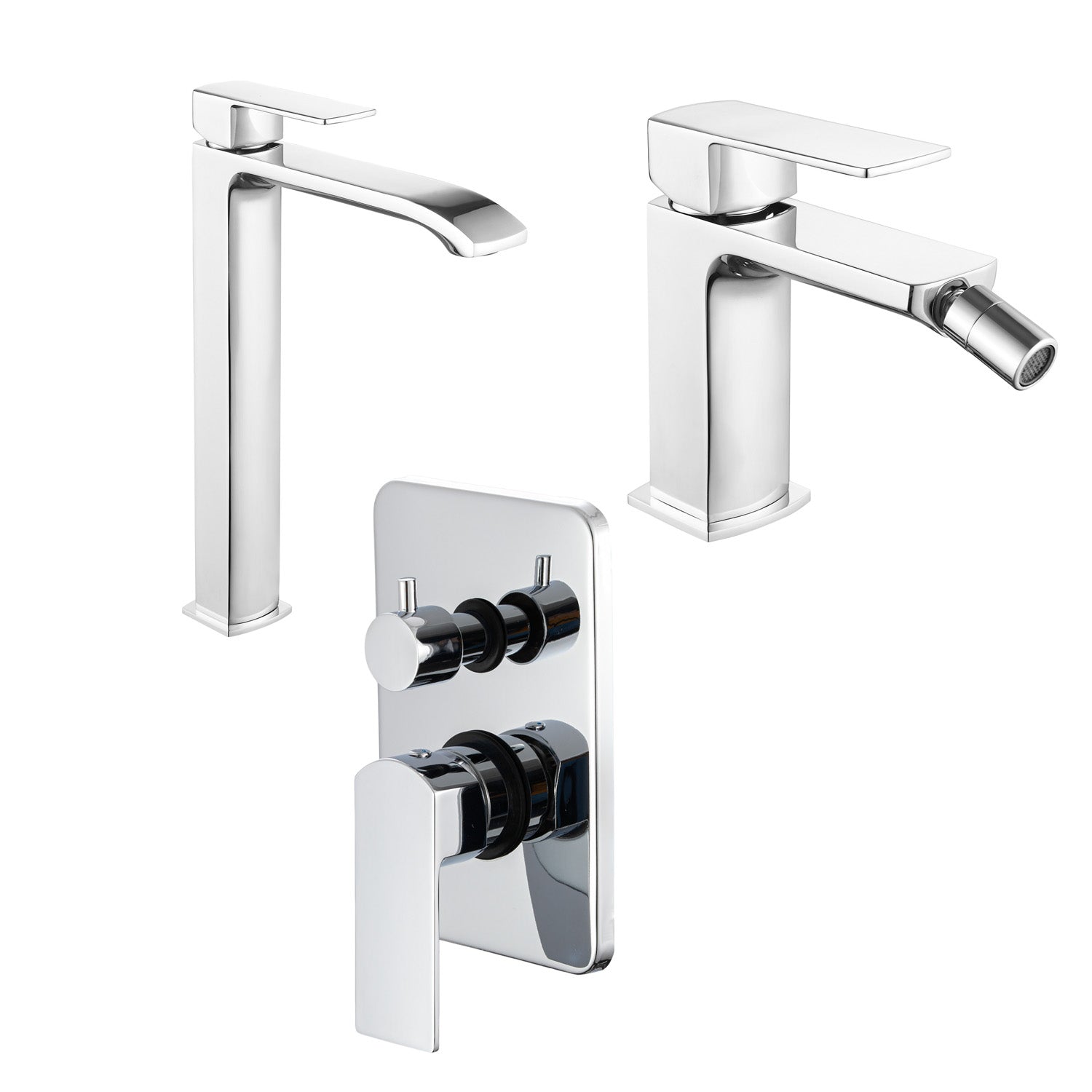 Composizione di miscelatori per lavabo alto