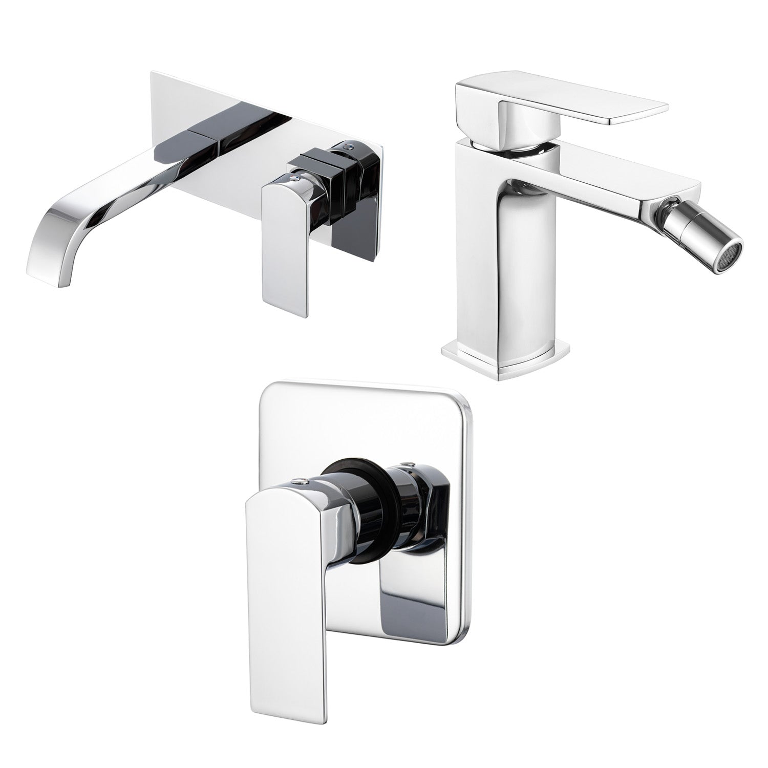 Composizione di miscelatori per lavabo incasso