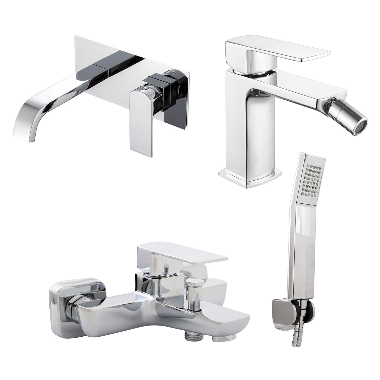 Composizione di miscelatori per lavabo incasso