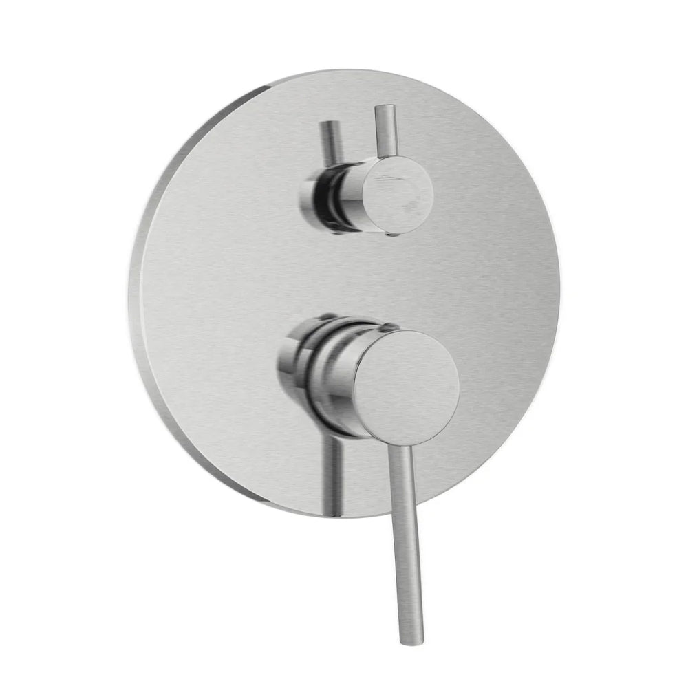 Miscelatore doccia ad incasso con deviatore a due vie in acciaio inox Rubiflux Serie Paris Modello Gris - Spazzolato