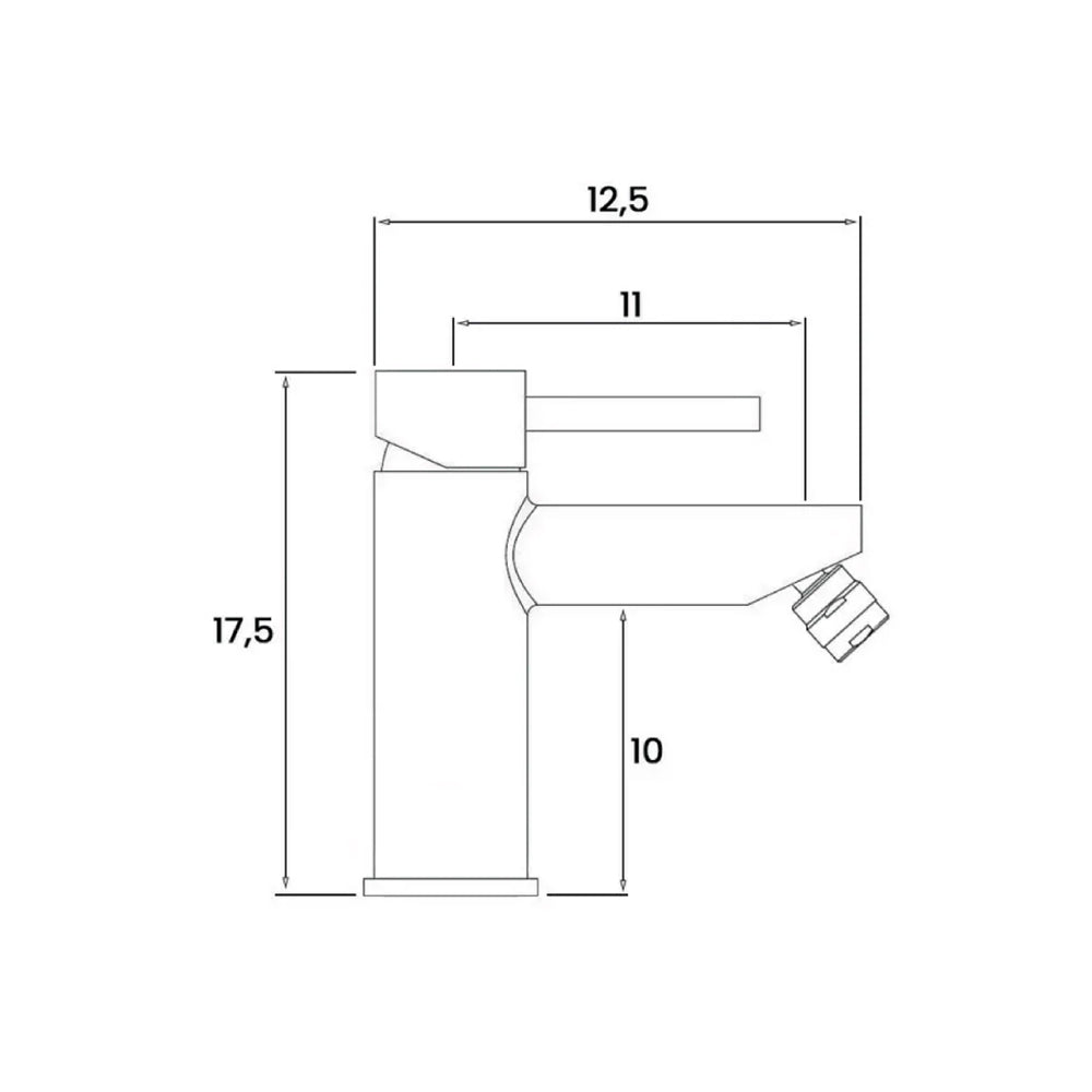 Miscelatore bidet monocomando in acciaio inox Rubiflux Serie Paris Modello Gris - Spazzolato 2
