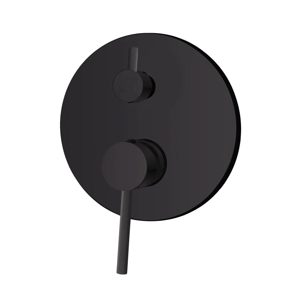 Miscelatore doccia ad incasso con deviatore a due vie in acciaio inox Rubiflux Serie Paris Modello Noir - Nero Opaco