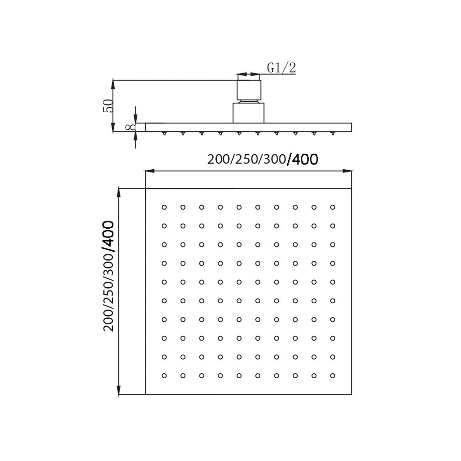  Soffione Calais 200mm monogetto e ispezionabile oro by CeramicStore | Lo specialista del tuo bagno