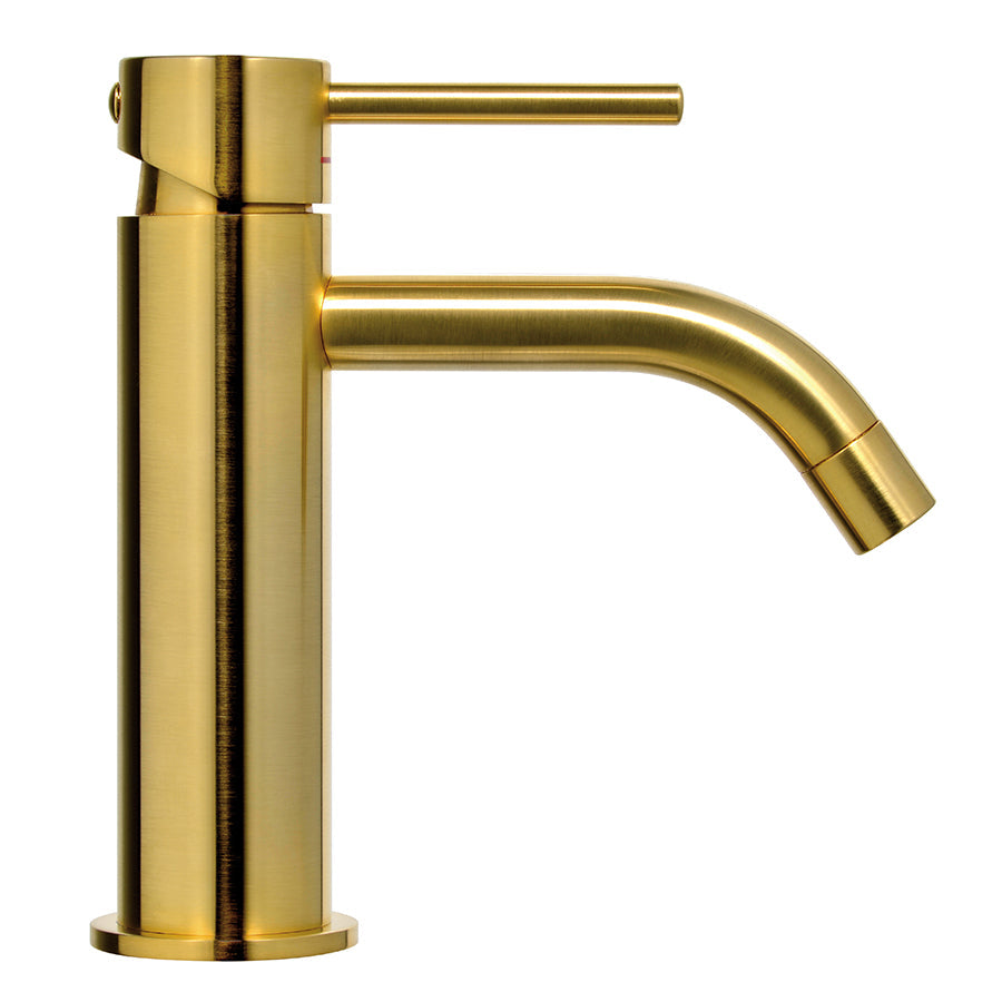 Miscelatore per lavabo marca paffoni modello Light Exclusive Edition rifinitura Honey Gold effetto spazzolato by CeramicStore | Lo specialista del tuo bagno