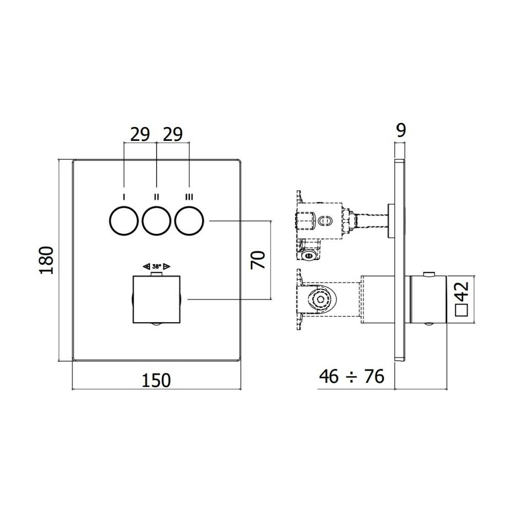  Miscelatore incasso doccia termostatico serie Compact Box modello CPT519CR cromo Paffoni by CeramicStore | Lo specialista del tuo bagno
