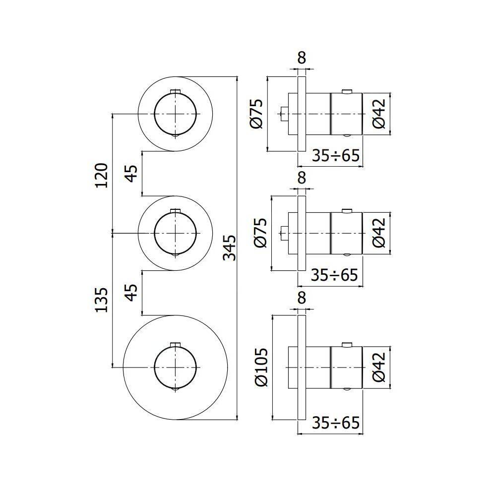  Miscelatore termostatico ad incasso 2 utenze serie Modular Box modello MDE018CR cromo Paffoni by CeramicStore | Lo specialista del tuo bagno