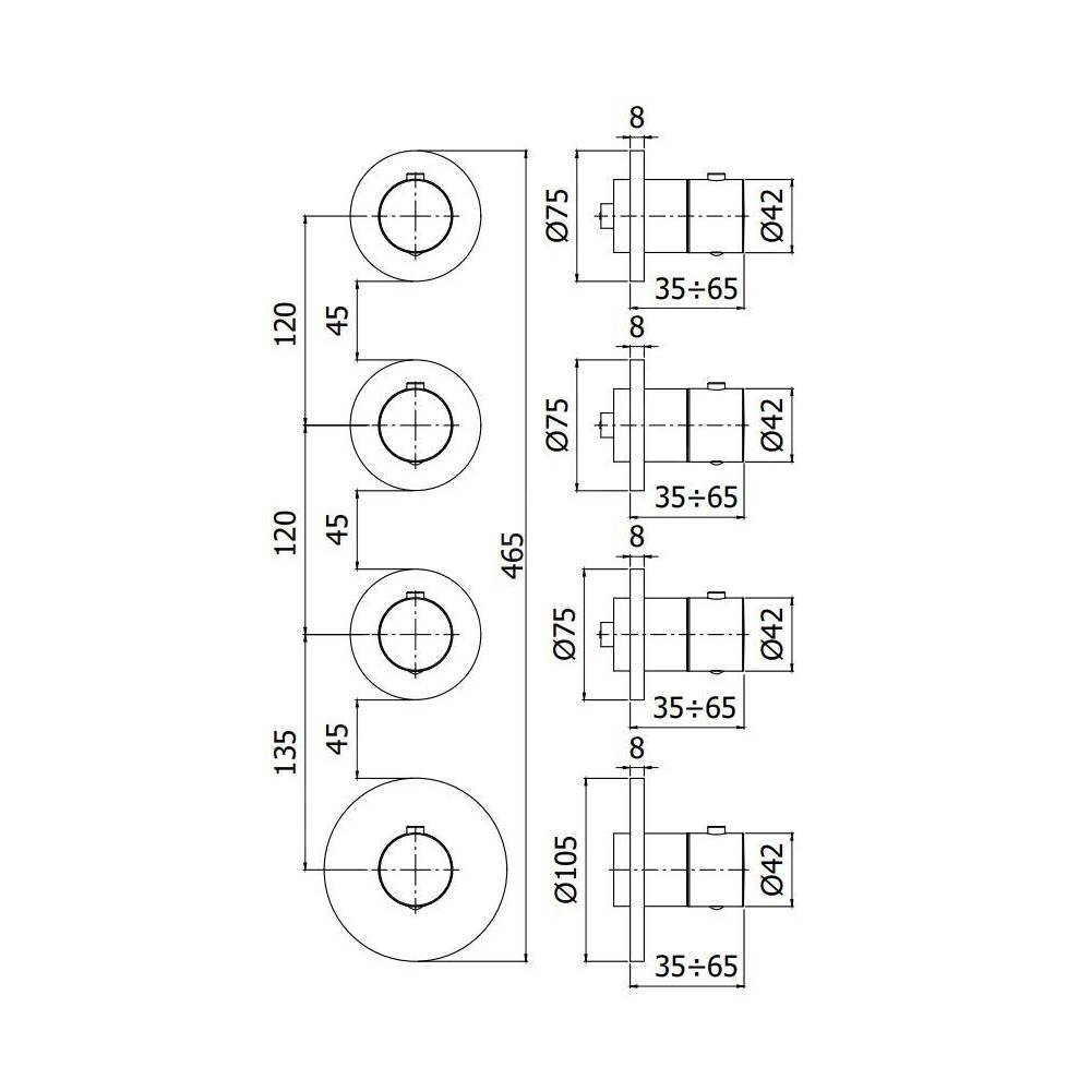  Set Esterno doccia Termostatico ad Incasso 3 Funzioni serie Modular Box modello Mde019cr Cromo Paffoni by CeramicStore | Lo specialista del tuo bagno