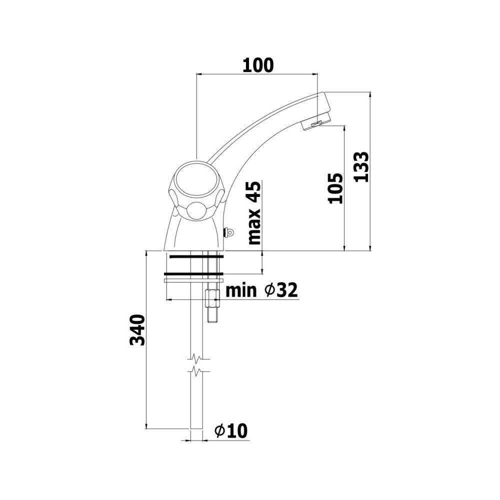  Rubinetto lavabo monoforo senza scarico serie Danubio modello DA071CR cromo Paffoni by CeramicStore | Lo specialista del tuo bagno