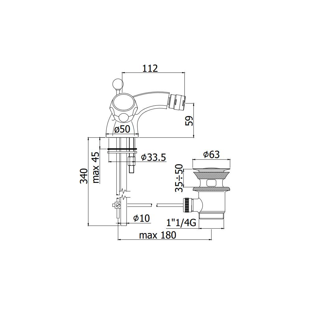  Rubinetto Bidet Monoforo seria Danubio modello DA131CR Cromo Paffoni by CeramicStore | Lo specialista del tuo bagno
