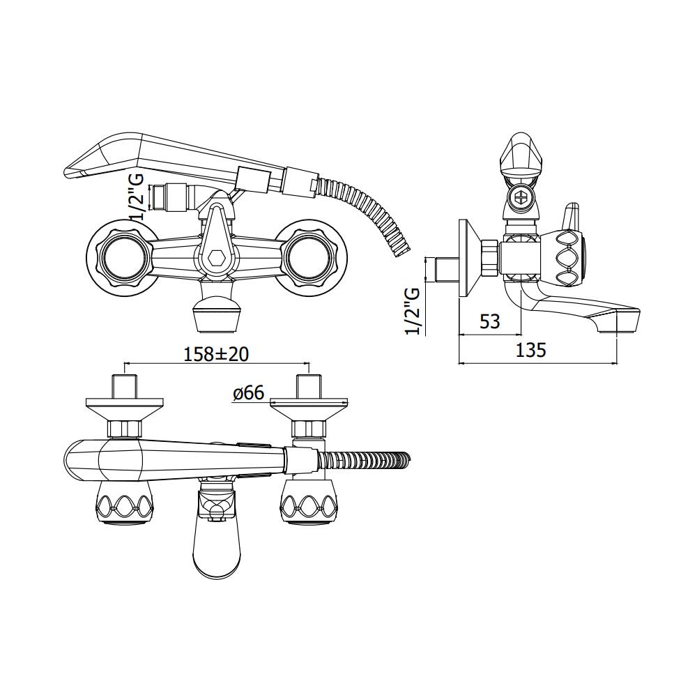  Rubinetto Vasca Con Set Doccetta serie Danubio modello DA024CR Cromo Paffoni by CeramicStore | Lo specialista del tuo bagno
