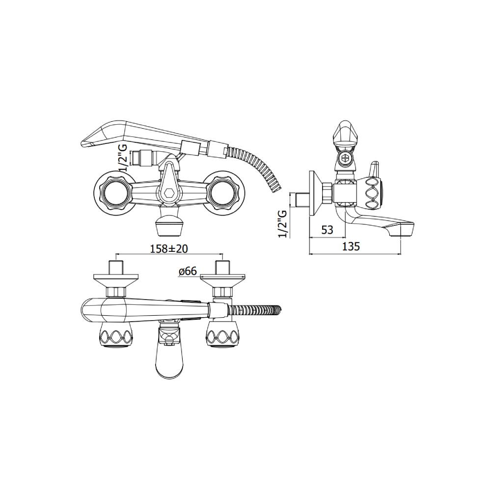  Rubinetto Vasca con doccetta serie Danubio modello DA025CR Cromo Paffoni by CeramicStore | Lo specialista del tuo bagno